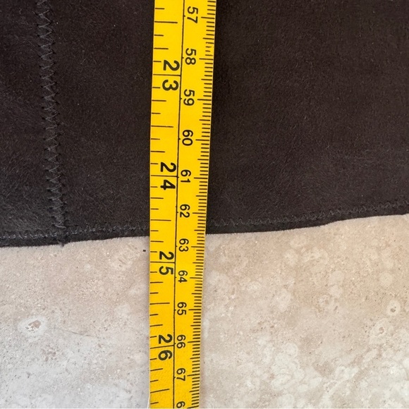 Armani Exchange Brown Square Solid Patchwork Suede A Line Womens Size 8 Skirt - Picture 11 of 13